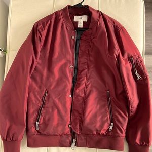 Maroon Men’s H&M Bomber Jacket Size Small